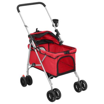 vidaXL Hondenwagen inklapbaar 76x50x100 cm oxford stof rood, Dieren en Toebehoren, Verzenden, Nieuw