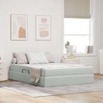 vidaXL Opbergbed met matras met matras Lichtgrijs 140 x 190, Verzenden