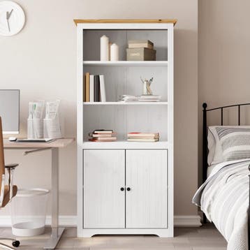 vidaXL Boekenkast BODO 82x40x173 cm massief grenenhout wit, Verzenden