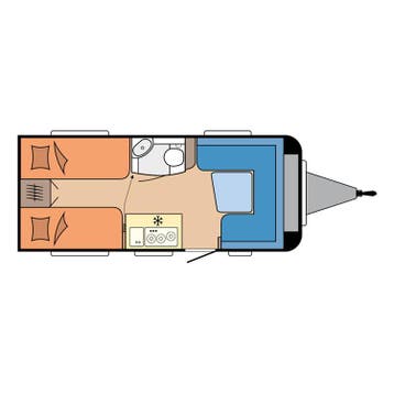 HOBBY De Luxe 460 LU - Eindereeks aanbieding, 2 aparte bedden, Voortentlamp, Rondzit, Hobby