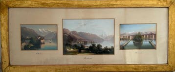 Continental school (XlX) - Six views of Montreaux, Chillon,