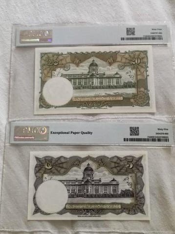 Thailand. - 5, 20 Baht - 1953/1956 - Pick 75d, 77d (Zonder