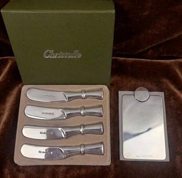 Christofle - Boterschotel - Lega - Set met messen en een