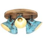 vidaXL Plafondlamp 25 W E27 50x50x25 cm verweerd blauw, Verzenden, Nieuw