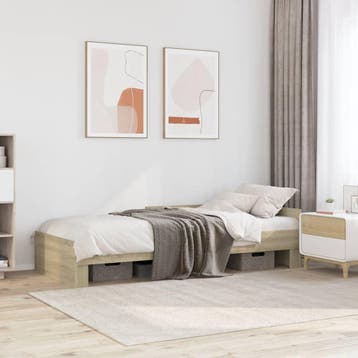 vidaXL Bedframe zonder matras hout sonoma eikenkleurig, Verzenden, Nieuw