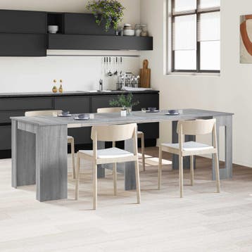 vidaXL Eettafel 240 x 85 x 75 cm Bewerkt hout Grijs Sonoma, Huis en Inrichting, Tafels | Eettafels, Verzenden, Nieuw