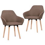 vidaXL Eetkamerstoelen 2 st stof bruin, Verzenden, Nieuw