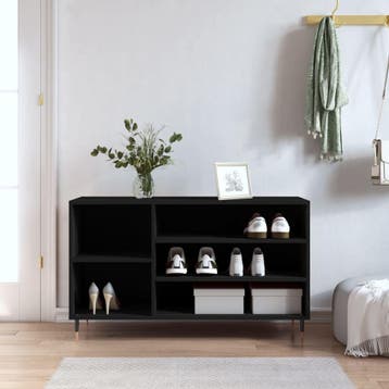 vidaXL Schoenenkast 102x36x60 cm bewerkt hout zwart, Verzenden