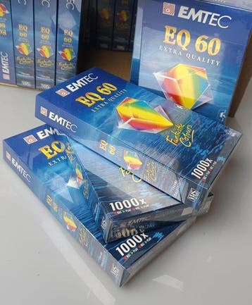 20 Videocassetes VHS EMTEC EQ 60 Videorecorder