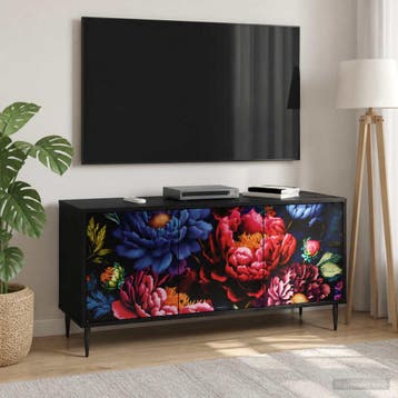 vidaXL Tv-meubel KIEL 102 x 33 x 51 cm Zwart eiken Bewerkt, Verzenden, Nieuw