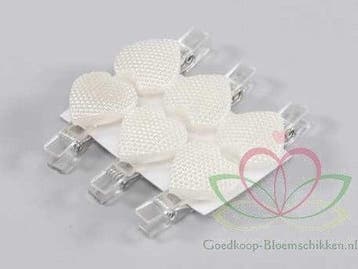 Hartjes met pareltjes op clip 2,5x3 cm 6 stuks, Hobby & Loisirs créatifs