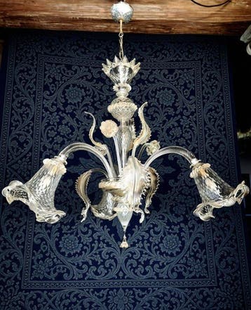Lustre - Verre de Murano avec des inclusions en or zécchino, Antiquités & Art