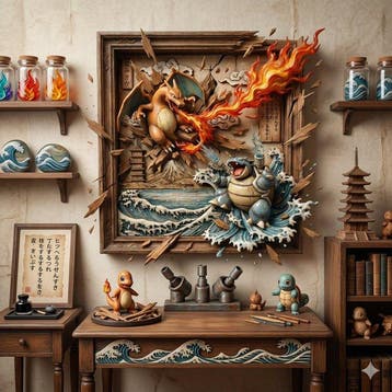 daveY - Breaking the Legend: Charizard vs Blastoise – Tela, Nieuw
