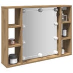 vidaXL Spiegelkast met LED 76x15x55 cm bewerkt hout, Huis en Inrichting, Verzenden, Nieuw