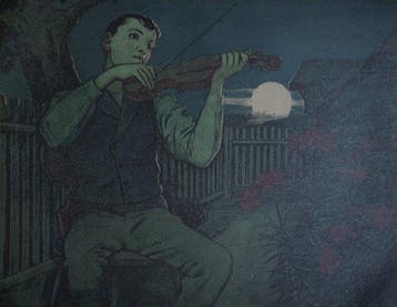 Hans Thoma (1839-1924) - Mondscheingeiger, Antiek en Kunst