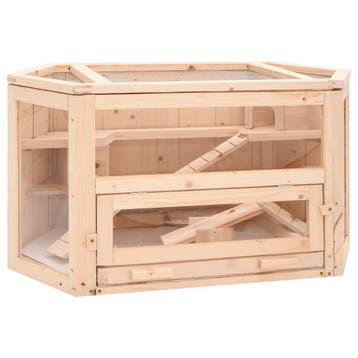 vidaXL Hamsterkooi 80x40x43 cm massief vurenhout, Verzenden