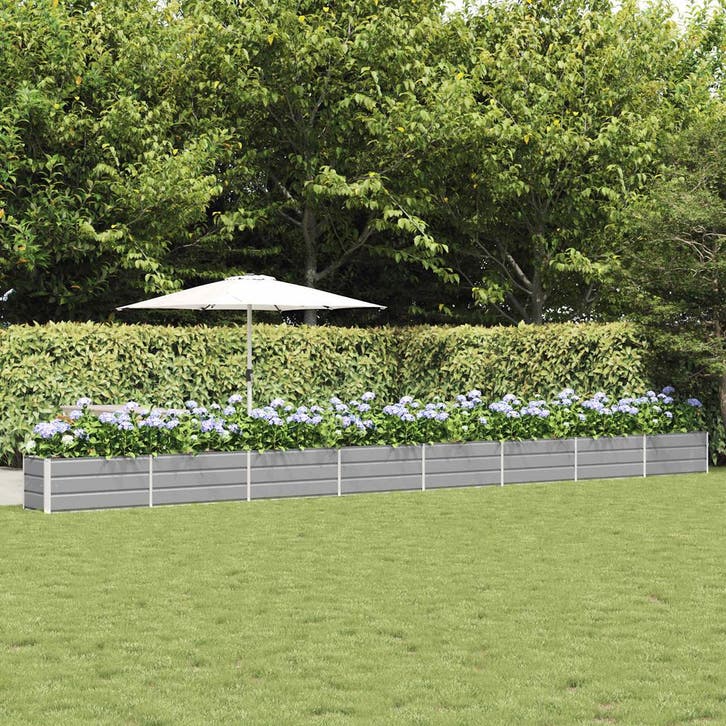 vidaXL Plantenbak Lichtgrijs 770 x 50 x 45 cm Gegevens staal, Tuin en Terras, Bloempotten, Nieuw, Verzenden