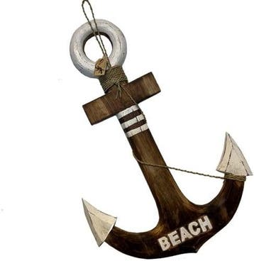 Anker Hout Maritiem Beach Incl. Touw 60 cm, Hobby & Loisirs créatifs