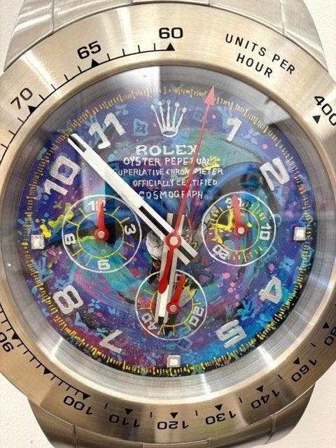 Le Youn (XX) - Horloge Murale Style Rolex Daytona Batman, Antiek en Kunst, Kunst | Designobjecten