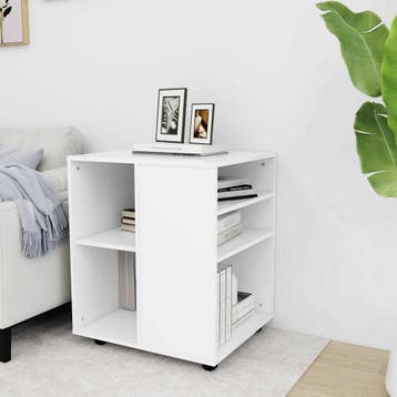 vidaXL Rolkast 60x53x72 cm bewerkt hout wit, Huis en Inrichting, Verzenden, Nieuw