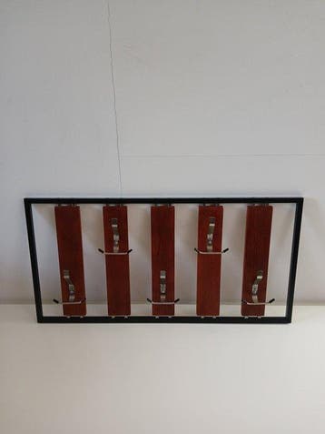 Kapstok - Metaal, Chroom, Teak - Vintage - Jaren 60, Antiek en Kunst