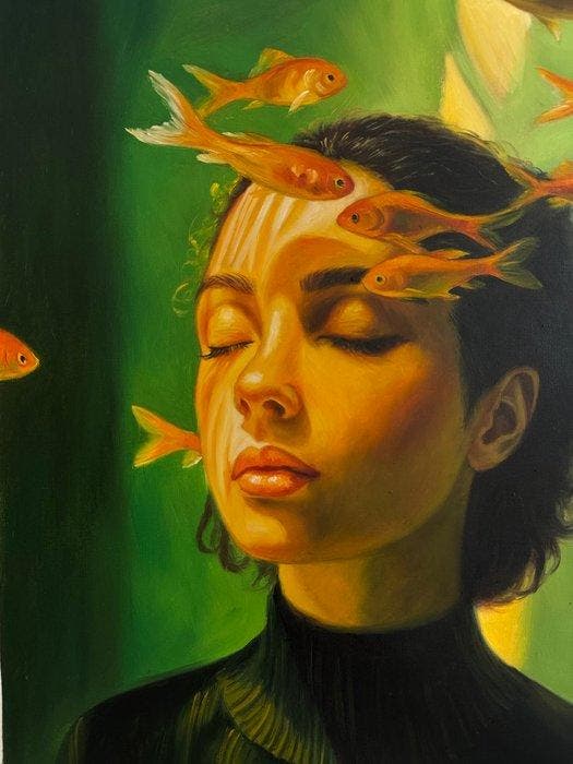 Naghme Hesari - Passage Through Dreams, Antiek en Kunst, Kunst | Schilderijen | Modern