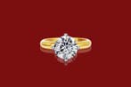 Bague - 14 carats Or jaune - 3.10ct. tw. Diamant (Cultivé en, Bijoux, Sacs & Beauté