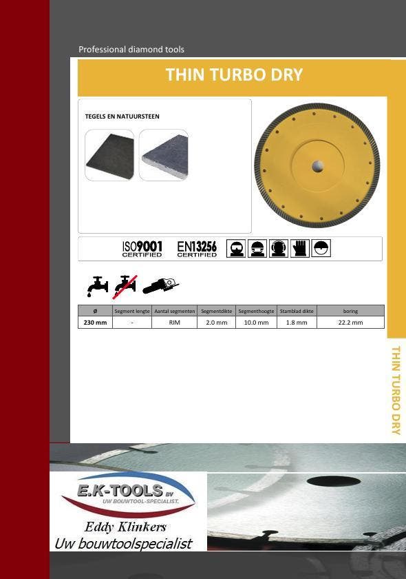 Diamantzaagblad voor vol keramische tegels - natuursteen., Bricolage & Construction, Outillage | Meuleuses, Envoi