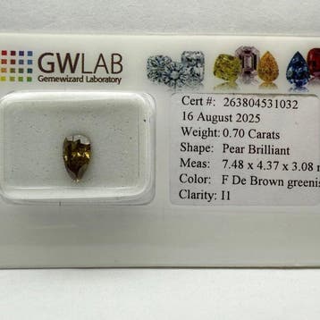Zonder minimumprijs - 1 pcs Diamant (Natuurlijk gekleurd) -, Nieuw