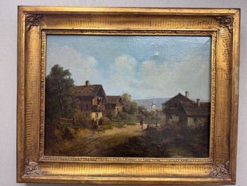École néerlandaise (XIX) - Villaggio di Campagna