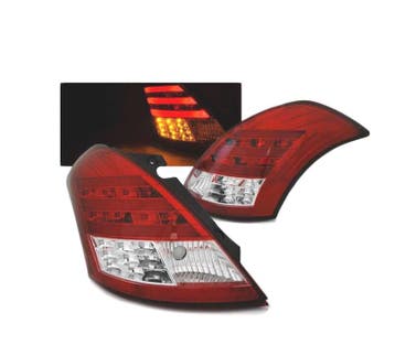 Feux Arrière Pour Suzuki Swift 10-17 Led Bar Rouge Blanc, Verzenden