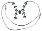 Collier - 18 carats Or blanc Saphir - Diamant