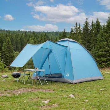 vidaXL Kamperen tent met dak Blauw 2-persoons Polyester en, Verzenden
