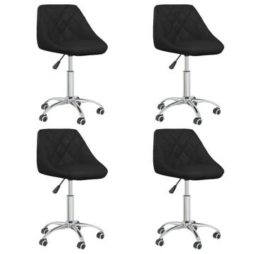 vidaXL Eetkamerstoelen draaibaar 4 st kunstleer zwart, Verzenden, Nieuw