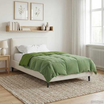 vidaXL Volledig Jaar Dekbed 140 x 220 cm 4 seizoenen Groen, Verzenden