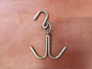 Dubbele vleeshaak - B16 x D1 x H23 cm, Nieuw in verpakking