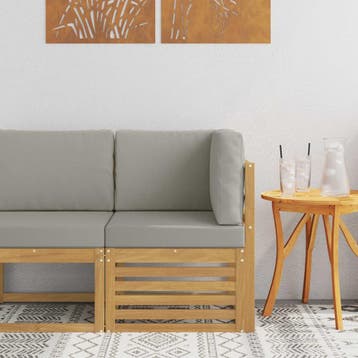vidaXL Buitenhoekbank Massief Acacia Hout Wit, Verzenden