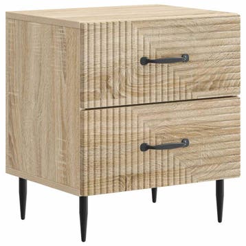 vidaXL Nachtkastje Sonoma Eiken 43 x 34,5 x 47,5 cm Bewerkt, Verzenden, Nieuw