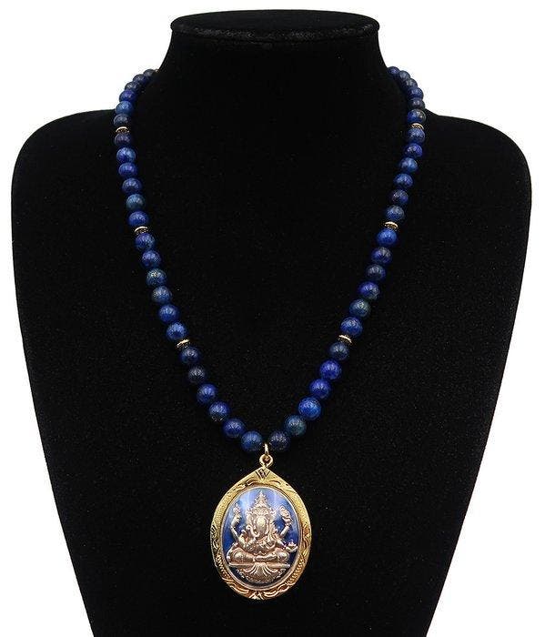 Lapis lazuli - Boeddhistische halsketting - Reliekhouder -, Antiquités & Art, Antiquités | Livres & Manuscrits