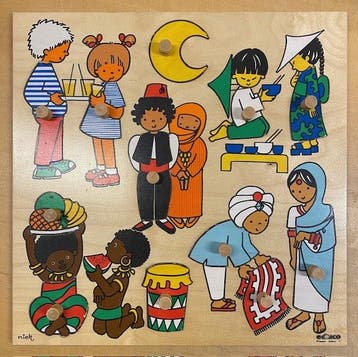 Educo Inlegpuzzel verschillende culturen (12 stukjes), Verzenden