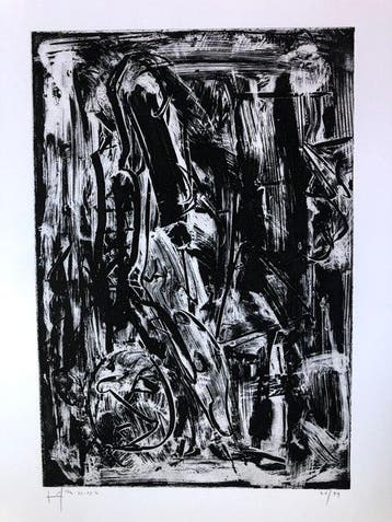 Emilio Vedova - Sculpture sur bloc, Specchi - 70 cm - Papier