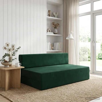 vidaXL Vouwbare Sofa Bed Donkergroen 152 x 86,5 x 60 cm Stof, Verzenden, Nieuw