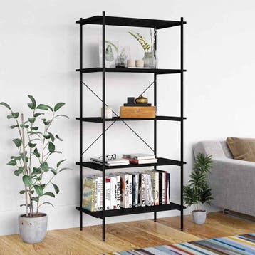 vidaXL Opbergrek 5-laags 80x40x163 cm zwart, Verzenden, Nieuw
