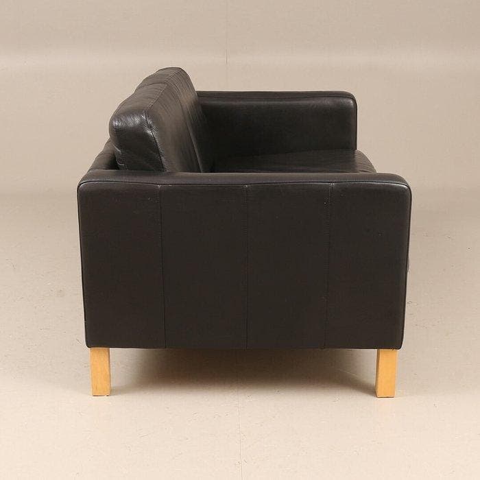 Sofa - Leder, Hout, Antiek en Kunst, Kunst | Designobjecten