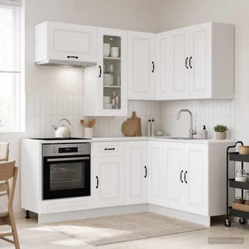 vidaXL Keukenblok KALMAR 8 st Wit Bewerkt hout, Verzenden, Nieuw