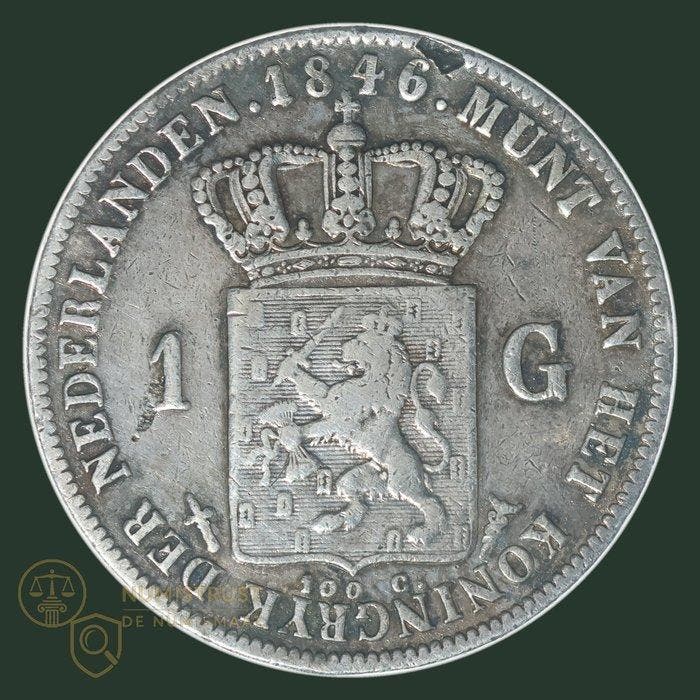 Nederland. Willem II. 1 Gulden 1846, 1847 & 1848 (3, Postzegels en Munten, Munten | Nederland