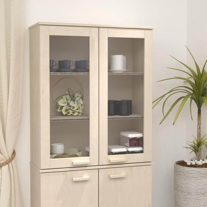 vidaXL Opzetkast HAMAR 85x35x100 cm massief grenenhout, Maison & Meubles, Armoires | Dressoirs, Envoi