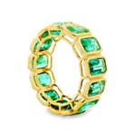 Bague - 18 carats Or jaune - 7.83ct. tw. Émeraude, Bijoux, Sacs & Beauté