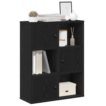 vidaXL Boekenkast 60x24x76,5 cm bewerkt hout zwart, Verzenden, Nieuw
