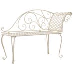 vidaXL Chaise longue 128 cm metaal antiekwit, Verzenden, Nieuw